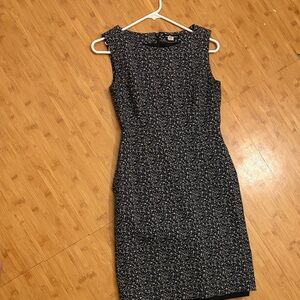 Elegant Black and White Patterned Midi Dress